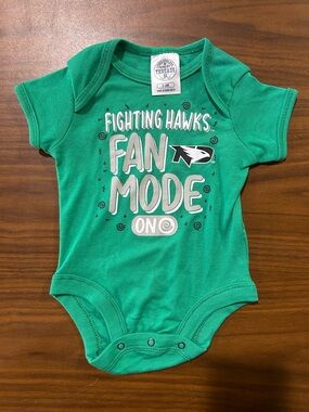 Rivalry Threads Green "Fighting Hawks Fan Mode" Baby One-Piece Bodysuit